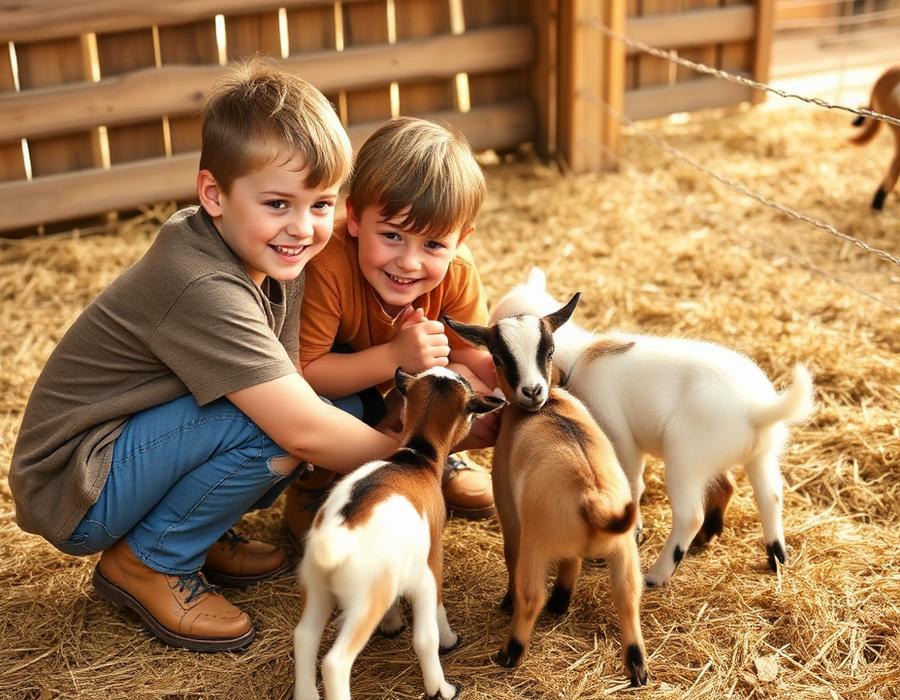 Meeting the baby goats
